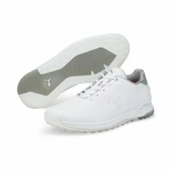 Puma PROADAPT AlphaCat Leather Mens Golf Shoe White/Silver