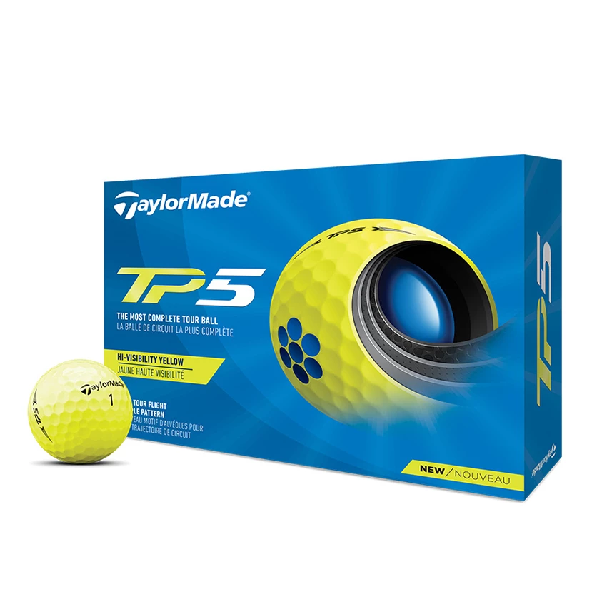 TaylorMade TP5 Yellow Golf Ball 3 TaylorMade TP5 Yellow Golf Ball